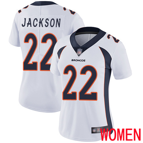 Women Denver Broncos #22 Kareem Jackson White Vapor Untouchable Limited Player Football NFL Jersey